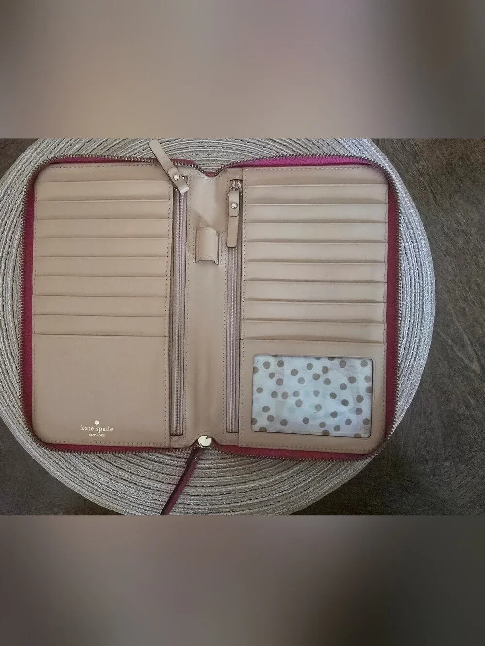 Kate Spade Wellesley Neda Leather Travel Wallet Organizer Pink EUC